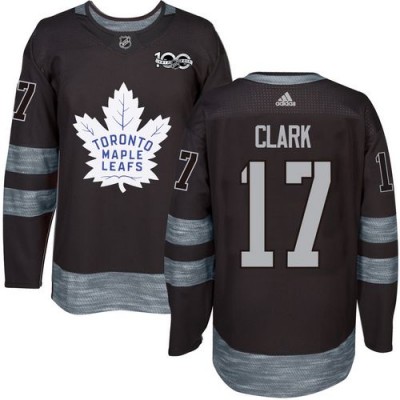 Adidas Toronto Maple Leafs #17 Wendel Clark Black 19172017 100th Anniversary Stitched NHL Jersey